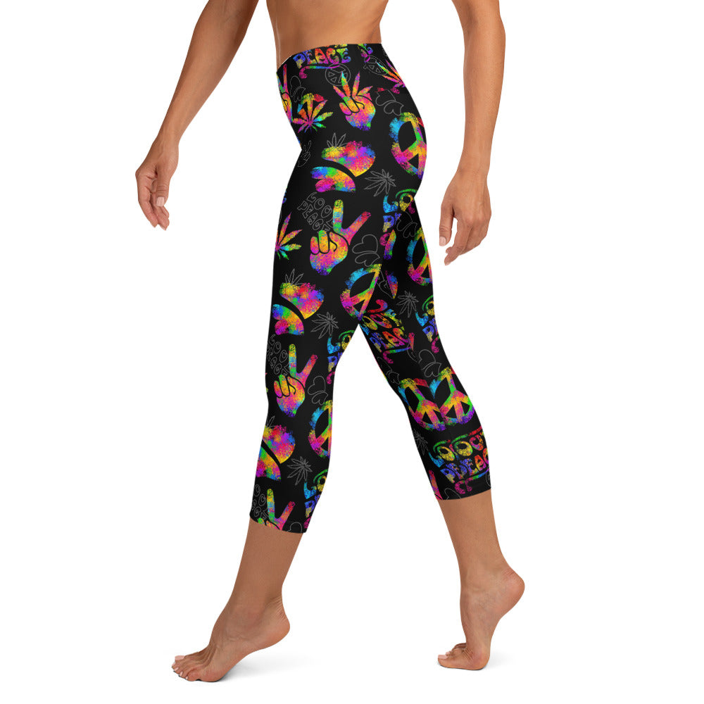 Neon Love & Peace Capris